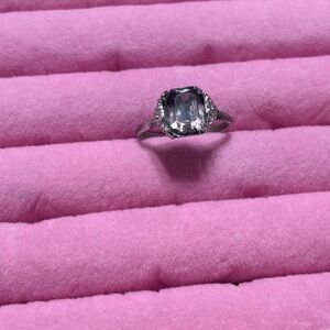 Vintage sterling silver purple glass ring size 7